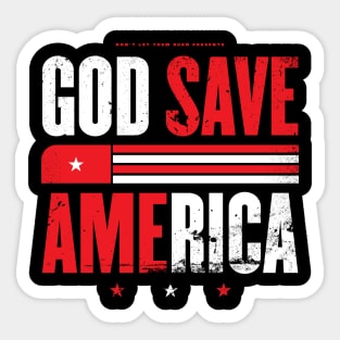 God Save America Red and White Sticker